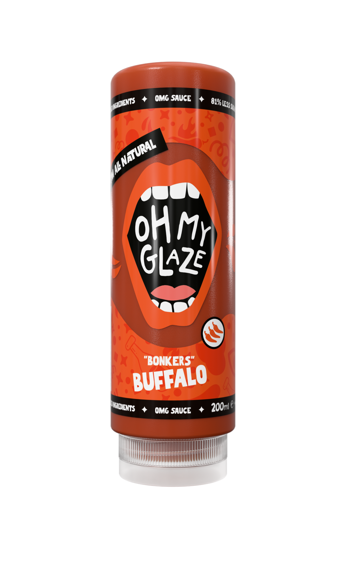 Oh My Glaze Bonkers Buffalo spicy Buffalo wing sauce 200ml squeeze bottle