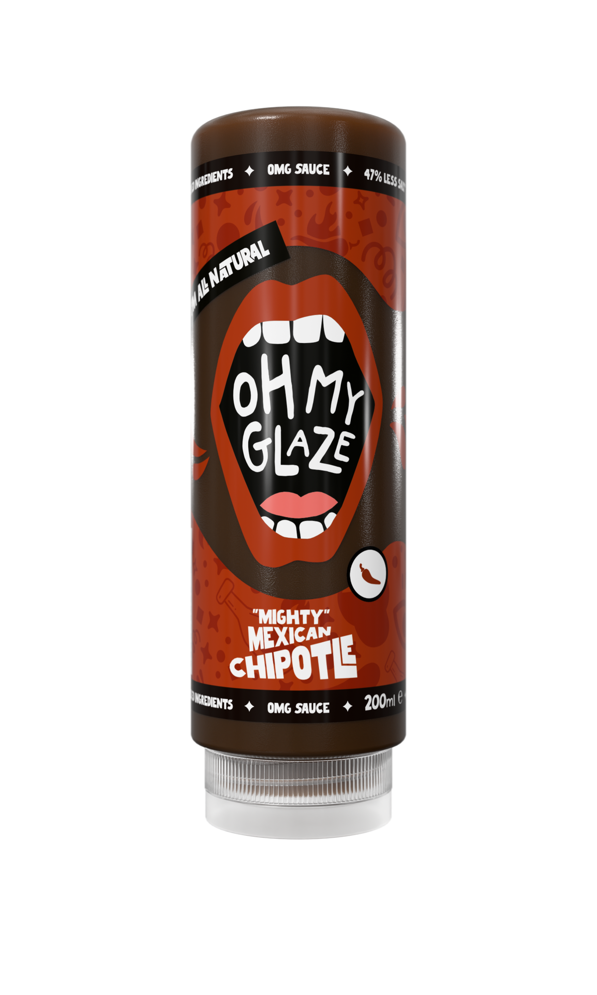Oh My Glaze Mighty Mexican Chipotle smoky chilli sauce 200ml squeeze bottle 